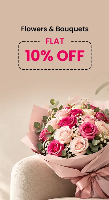 Across Site - Flat 10% OFF On Flowers & Bouquets