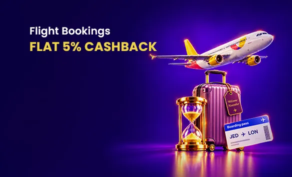 Flat 5% Cashback On Flight Bookings